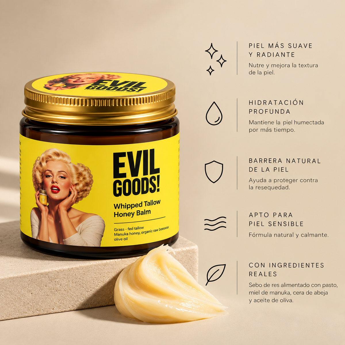 EVIL GOODS! Whipped Tallow Honey Balm