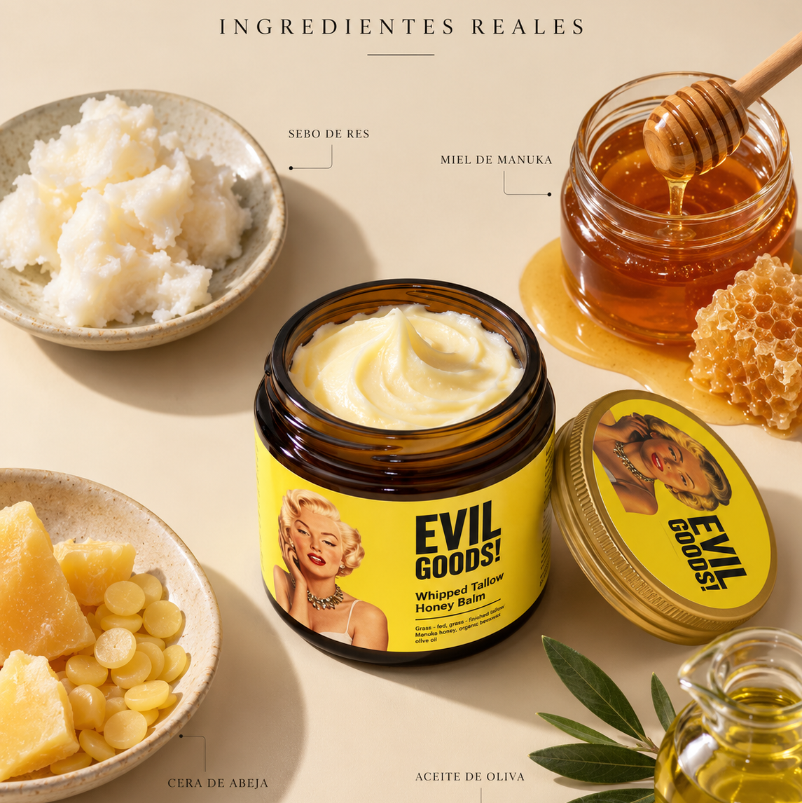 EVIL GOODS! Whipped Tallow Honey Balm